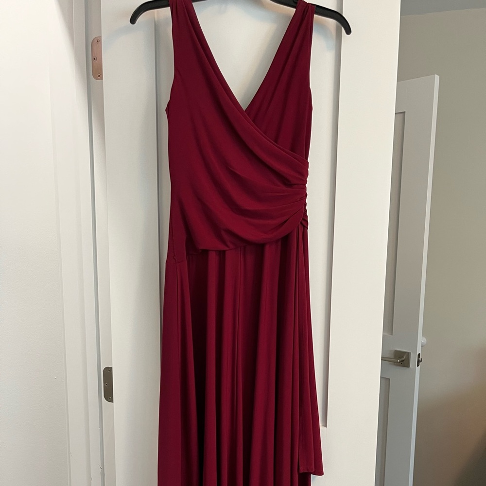 wine floor length cocktail dress